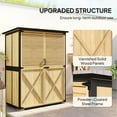 thumbnail image 4 of Outsunny Outdoor Storage Shed, Wooden Garden Storage Cabinet with Waterproof Asphalt Roof, 2 Shelves, Lockable Doors and Adjustable Feet, Natural, 4 of 10