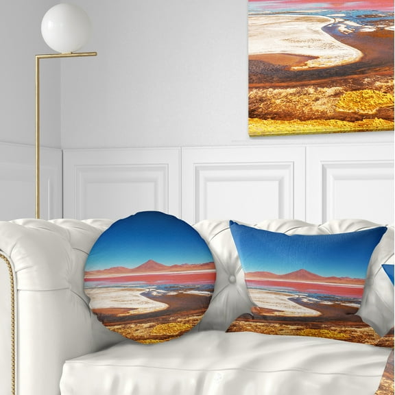 Designart High Mountains in Bolivia - Landscape Wall Throw Pillow - 12x20