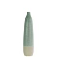 thumbnail image 1 of Ceramic Bottle Vase With Cream Banded Rim Bottom, Green, 1 of 1