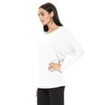 thumbnail image 2 of Women's Dolman Sleeve Knit Tunic Top Solid Long Sleeve Draped Loose Fit Pullover, 2 of 3