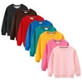 thumbnail image 2 of QUDDERR Chandails en Molleton pour Enfants Garçons Filles Couleurs Unies Col Rond Pull Unisexe Manches Longues Printemps Automne Taille 2-7T, 2 of 8