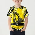 thumbnail image 2 of YABCSAZ Baby Boys Girls Summer Tops Short Sleeve T-Shirts Kids Loose Fit Casual Tops Digger Printed Toddler Shirts Soft Comfortable Unisex Tee Shirt for Little Girls Boys Teens Size 10-11 T, 2 of 4