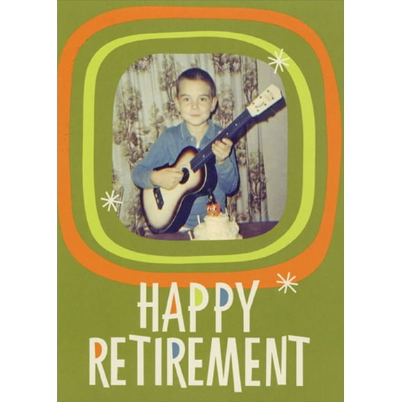 Sudbury Studio Boy With Acoustic Guitar Funny / Humorous Masculine Retirement Congratulations Card for Him / Man