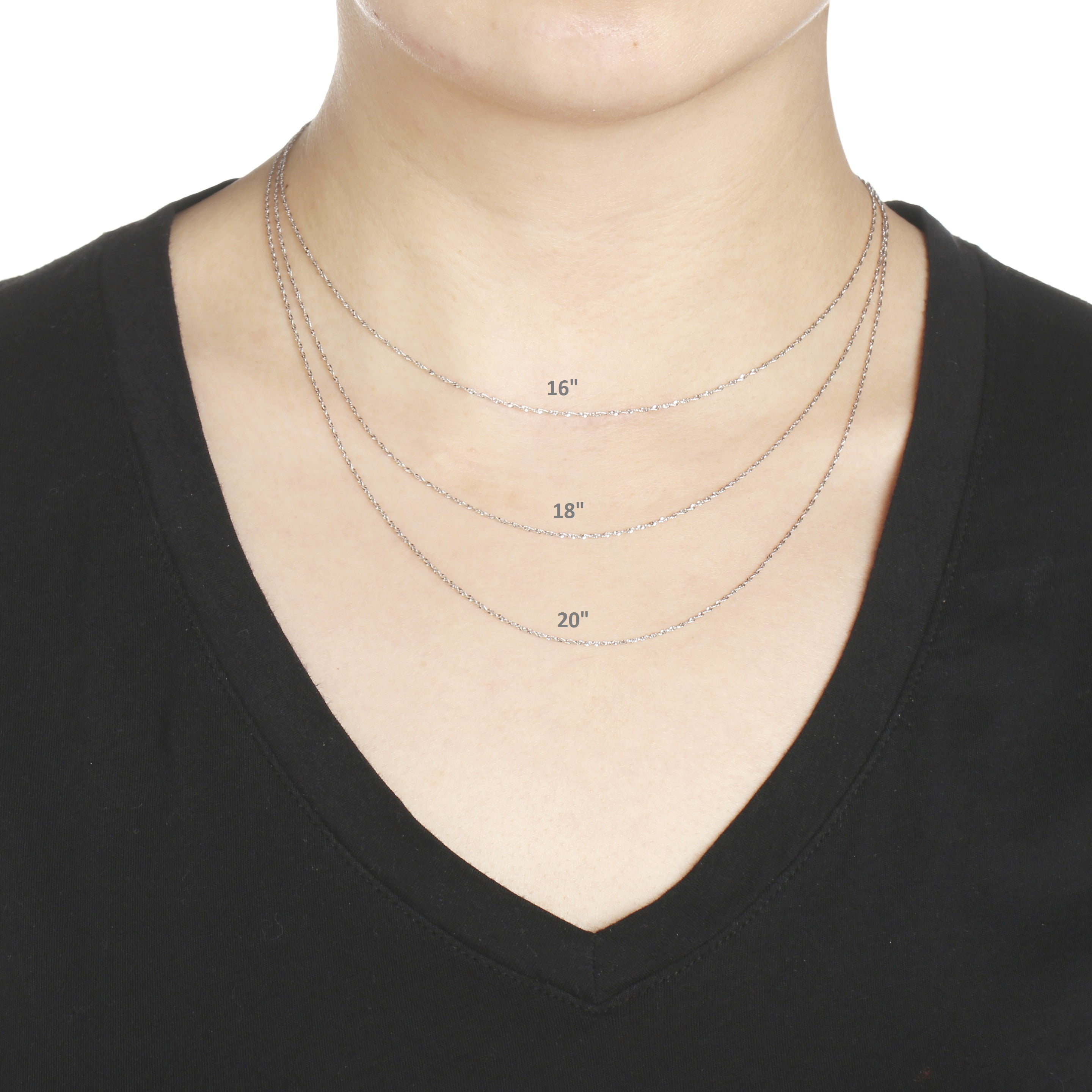 Singapore Chain Necklace, 0.05 Inch 