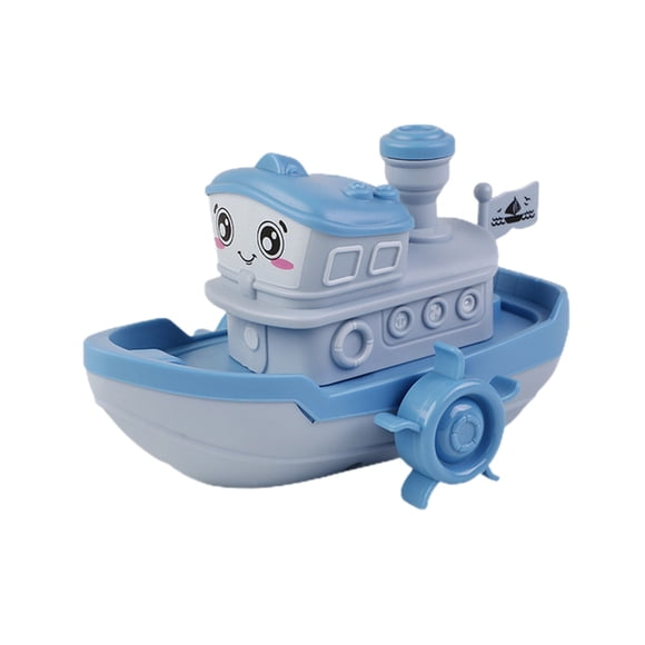 Blue Small Boat Bath Toy With Clockwork Motor For Toddlers Splash Time Adventures