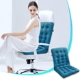 thumbnail image 3 of HOARBOEG 17.72x13.78in Rocking Chair Cushion - Fabric, High-Density Sponge, Durable Comfort Non-Slip Bottom Tufted Seat Pads with Ties, ︱Blue, 3 of 6
