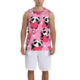 thumbnail image 4 of Easygdp Panda Heart Valentine Pink Men's Mesh Basketball Jersey Quick Drying Sleeveless Shirts Fitted Muscle Tank Tops Sport Round Neck T-Shirt - 3X-Large, 4 of 9