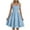 Light Blue, variant on Simua Dresses for Women Summer Solid Color Adjustable Straps Pleated Hem Double-layer A-line Sundress
