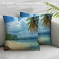 thumbnail image 3 of Fenyluxe Palm Trees Boat Fashion Style Dirt-Resistant Throw Pillow Covers for Couch Sofa Bed Living Room Bedroom 1PC 22x22in, 3 of 5