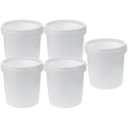 Toyandona container with lid Plastic Bucket White 5pcs for Kitchen