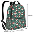 thumbnail image 4 of Zufioo Santa Hat Joy Green Festive Print Fashion Large Capacity Backpack, Zippered Multi-compartment Travel Work Campus Lightweight Backpack, Unisex, 4 of 5