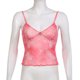thumbnail image 4 of Camisola Floral Top con tirantes finos de malla floral para mujer Y2K Camisola rosa sin espalda con cuello en V (M) Cgtredaw Para estrenar, 4 of 9