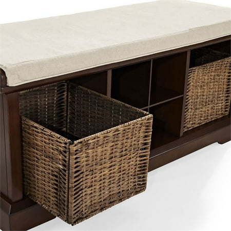 Crosley Brennan Storage Entryway Bench With Baskets In Mahogany Canada Crosley Brennan Storage Entryway Bench, Entryway Bench With Storage Baskets
