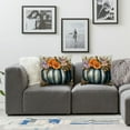 thumbnail image 2 of Heduofu Navy Blue Pumpkin Fall Throw Pillow Covers Set of 2 Orange Floral Outdoor Farmhouse Autumn Thanksgiving Decorations Decorative Throw Pillows Cases for Home Living Room Porch Decor 18x18in, 2 of 7
