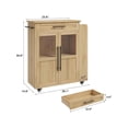 thumbnail image 3 of Bingirl Mobile Kitchen Island Cart With Storage- 360° Rolling Wheels. Drawers. Spice Rack. Black Handle. Versatile Storage And Serving Cart For Kitchen And Dining Room. Small Kitchen Island On Wheels, 3 of 5