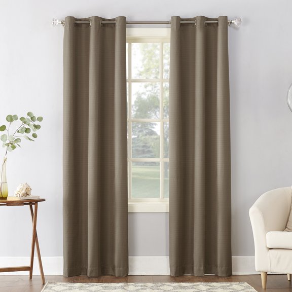 Sun Zero Cooper Textured Thermal-Lined Blackout Energy-Efficient Grommet Curtain Panel, 40"X95", Mocha (Single Panel), 40"X95", Mocha Brown
