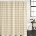 thumbnail image 2 of Cream Plaid Bathroom Shower Curtains with 12 Hooks Polyester Waterproof Shower Curtain for Stalls and Bathtubs Gingham Checked Minimalist Modern Decorative Bathroom Privacy Curtain 72x84 Inches, 2 of 9
