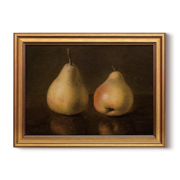 Arte de Pared HUARCEY Vintage con Marco Dorado, Frutas de Pera 30x40 cm