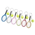 thumbnail image 4 of EeaseMX 6 llaveros de raqueta de tenis, delicados, para bolso, bolso, colgante, adorno colgante, regalo creativo (dorado, plateado, morado, verde, rojo y azul), 4 of 7