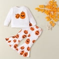 thumbnail image 4 of EnJoCho Kids Pumpkin Letter Sweatshirt Set, Soft Cotton Round Neck Long Sleeve Top and Pants, Cozy Unisex Outfit for Girls Fall Activities, 4 of 4