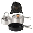 thumbnail image 1 of HLONK Camping Cookware Set Stainless Steel Campfires Cooking Pot  Pan and Kettle Combos Kits with Storage Bag Outdoor Cook Set, 1 of 8