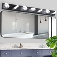 thumbnail image 2 of Hi-LIGHTS,Modern 7-Light Rotatable & Dimmable LED Vanity Light Fixture with Acrylic Shades,Energy-Efficient Bathroom Wall Sconce for Bathroom,Dressing Room,Mirror Cabinet,Living Room(Black）, 2 of 9