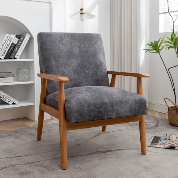Miekor Furniture 25.38" Wide Classic Mid-Century Modern Arm Chair, Grey 26379