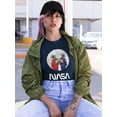 thumbnail image 2 of NASA Nasa Astronaut Duo Over Moon Shaped T-Shirt Women -NASA Designs, Female 3X-Large, 2 of 4