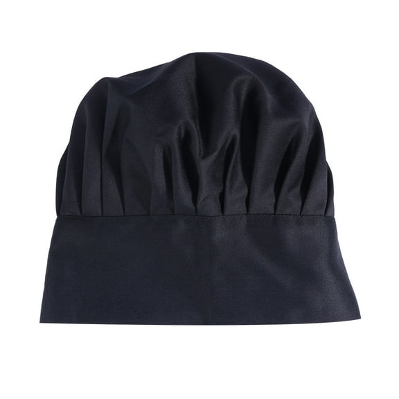 Chef Hat Reusable Chef Cap Adjustable Elastic Baker Kitchen Cooking Hat for Men ( Black )