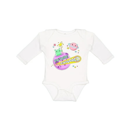 

Inktastic Future Explorer Green Alien in Outer Space Gift Baby Boy or Baby Girl Long Sleeve Bodysuit