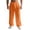 Orange, variant on Lightweight Linen Pants Men Summer Elastic Waist Loose Casual Wide Straight Leg Beach Pants with Pockets