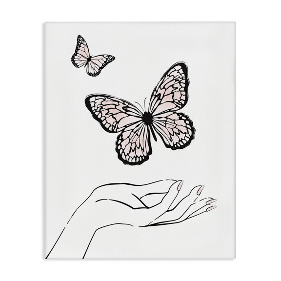 Stupell Industries Modern Minimal Catching Butterflies Canvas Art, 24 x 30, by Martina Pavlova