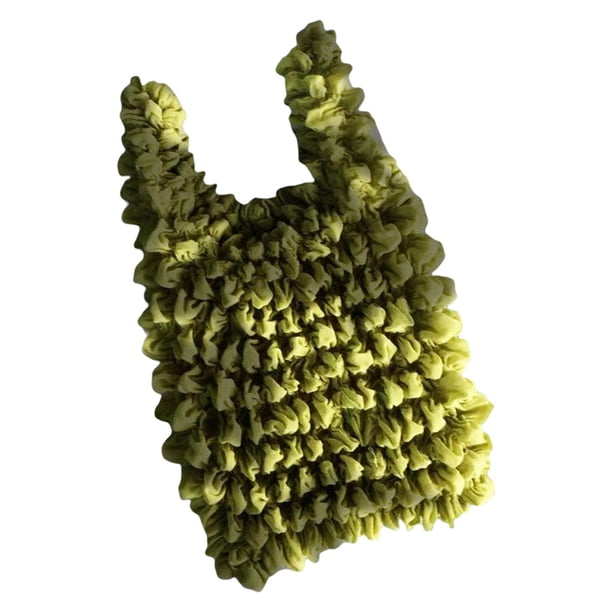 Bolsa de Compras Jinwen Bolsa Elástica de Comestibles Plisada de Mano Retráctil Portátil Verde