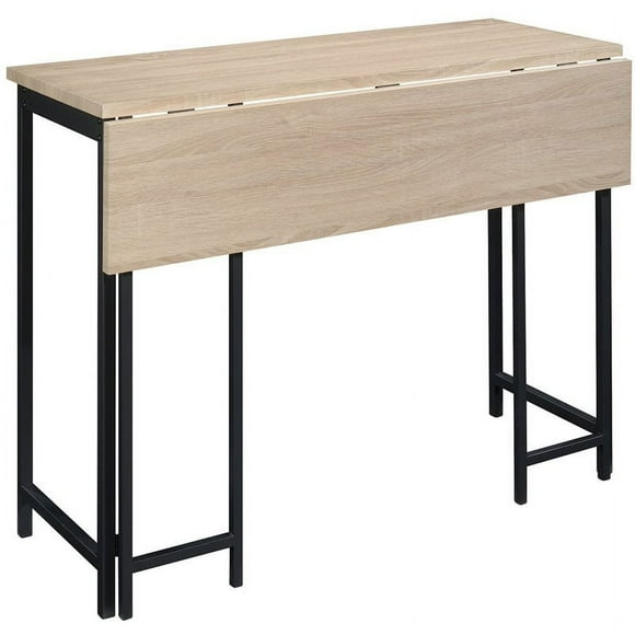Pemberly Row Engineered Wood Dining Table with Drop Leaf in Charter Oak