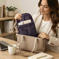thumbnail image 3 of Multi Pocket Backpack Insert Organizer Lightweight Shoulder Bag Divider Gray Tone, 3 of 5
