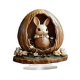 thumbnail image 4 of Adorno navideño de de Pascua, estatua de conejo, figura decorativa para el hogar, panel acrílico decorativo, centro de mesa de escritorio, 4 of 8