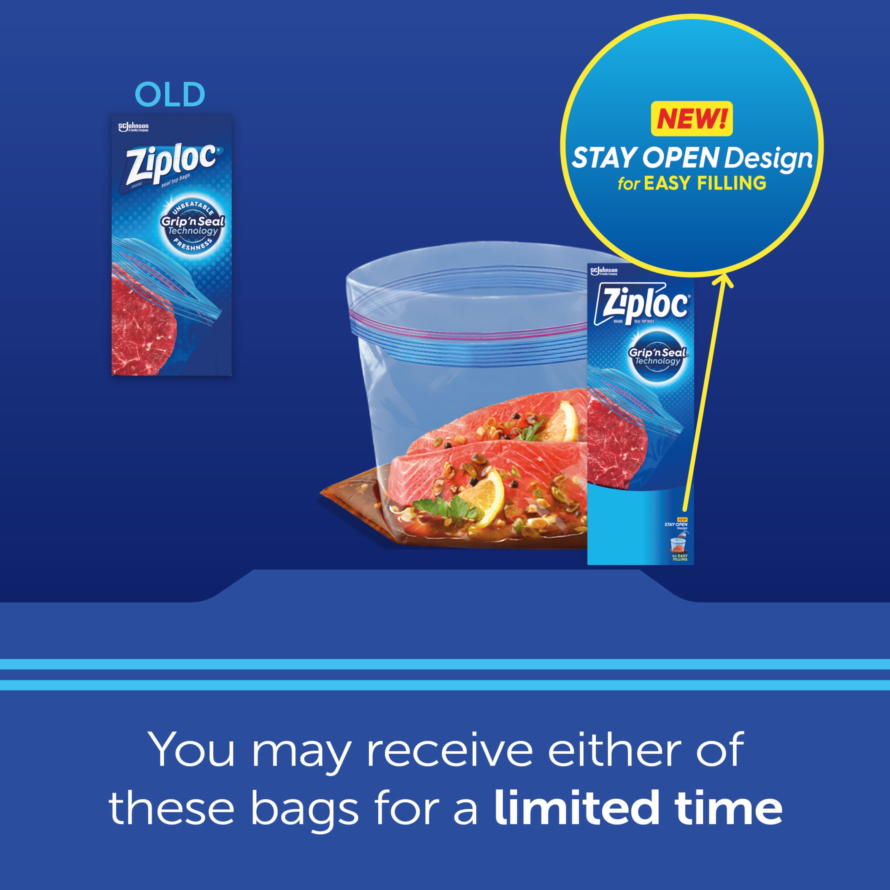Ziploc® Brand Freezer Bags with Grip 'n Seal Technology, Pint, 20