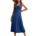 thumbnail image 1 of Sundress Dokotoo 2025 para mujer, sin mangas, con botones, talla pequeña, color azul, 1 of 6