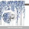 thumbnail image 6 of Eucalyptus Leaves Kitchen Curtain Valances for Windows Farmhouse Short Curtains, Navy Blue Summer Botanical Weeping Rod Pocket Valance Curtain for Bedroom Cafe Living Room 60"x18", 6 of 8