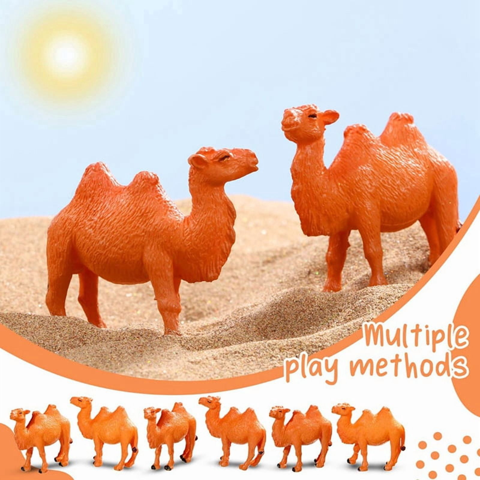 240Pcs Camel Figurines Miniature Toys Camel Models Animal Figurines for Cake Toppers Home Desktop Ornaments Decor