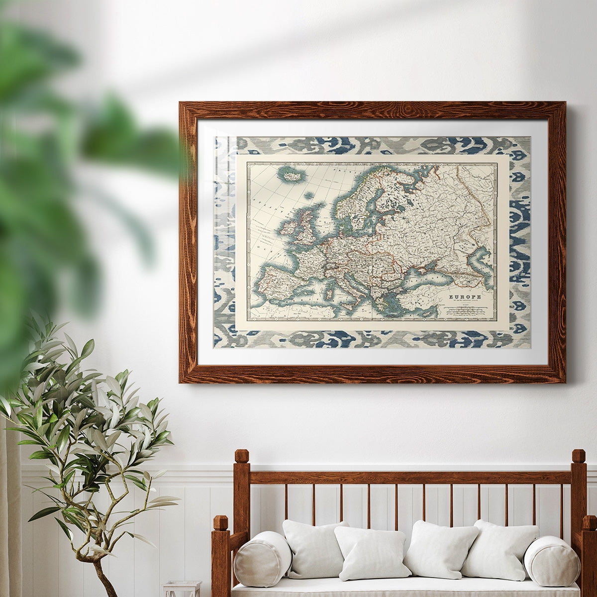 Bordered Map of Europe-Premium Framed Print - Ready to Hang