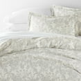 thumbnail image 4 of Noble Linens Weathered Floral Light Gray 3-Piece Duvet Cover Set, King, 4 of 10