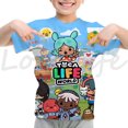 thumbnail image 3 of Camiseta de verano para niños, camiseta de dibujos animados de Toca Boca, camiseta del juego Toca Life World, camisetas de manga corta para niñas y niños, camisetas con cuello redondo, 3 of 5