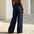 thumbnail image 4 of Womens Dress Work Pants High Waisted Trousers Wide Leg Pull on Stretchy Slacks with Pockets Casual Daily Wear Comfortable Fit by Yigetop Navy XXL, 4 of 6