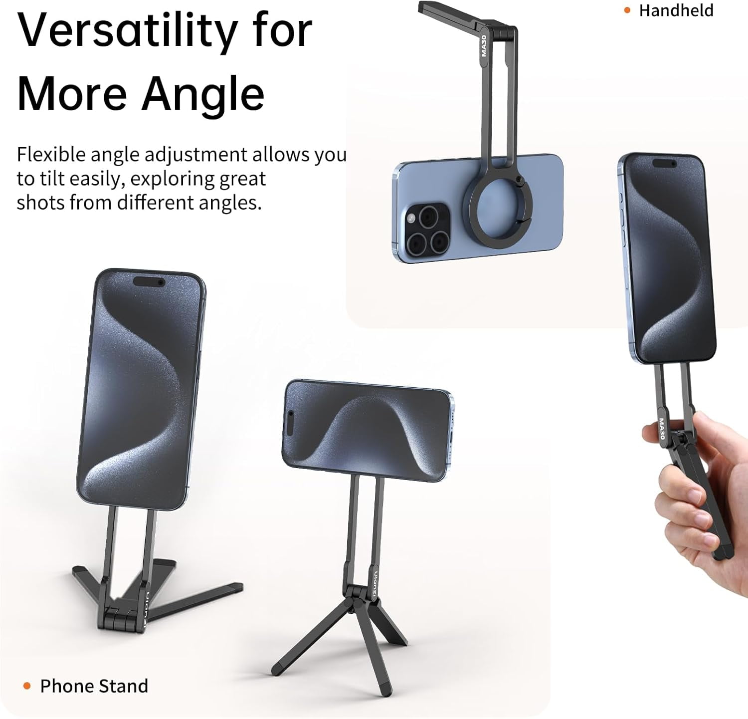 ULANZI MA30 Magnetic Phone Tripod Aluminium Foldable Pocket Stand for iPhone