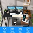 thumbnail image 5 of 59" Industrial Computer Desk with Storage Shelves & Charging Station, Home Office Desk Gaming Desk，Black, 5 of 9