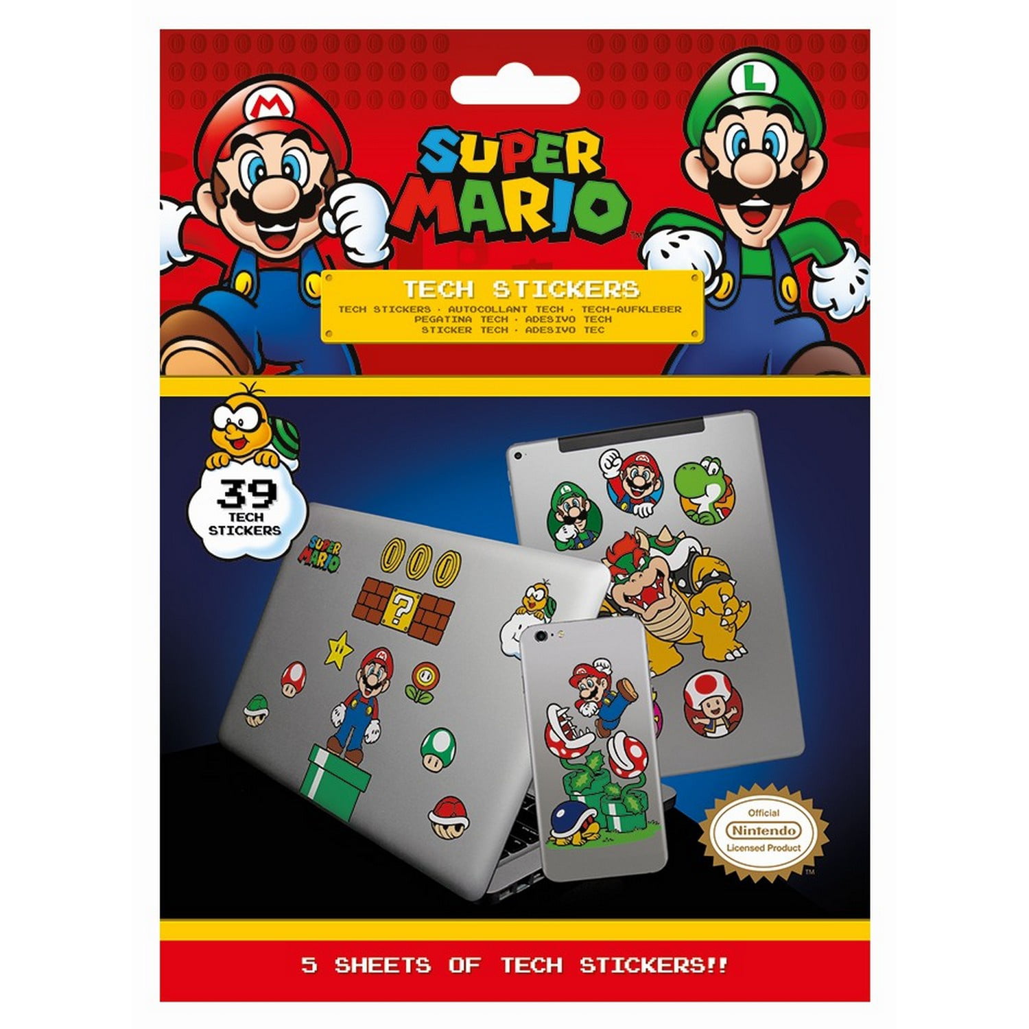 Pack of 5 Super Mario Stickers
