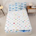 thumbnail image 4 of Homewish Watercolor Shark Kid Zipper Full Size Comforter Sets with Fitted Sheet and 2 Pillowcases, Ocean Coral Zipper Bedding Set, Polka Dots Reversible, 4 Pieces, 4 of 6