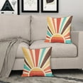 thumbnail image 3 of Boho Sunshine Pillow Covers 18x18 Set of 2 Modern Abstract Bohemian Sun Sunset Print Decorative Throw Pillows Outdoor Pillowcase Linen Farmhouse Cushion Case Decor for Couch Sofa Bed, 3 of 6