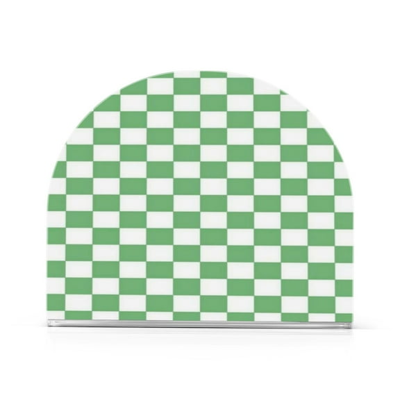 Napkin Holder Acrylic Napkin Holder for Table Kitchen Restaurant Living Room Home Decor Stylish Decorative Napkin Holder Fit 50-60 Napkins Green Checkerboard